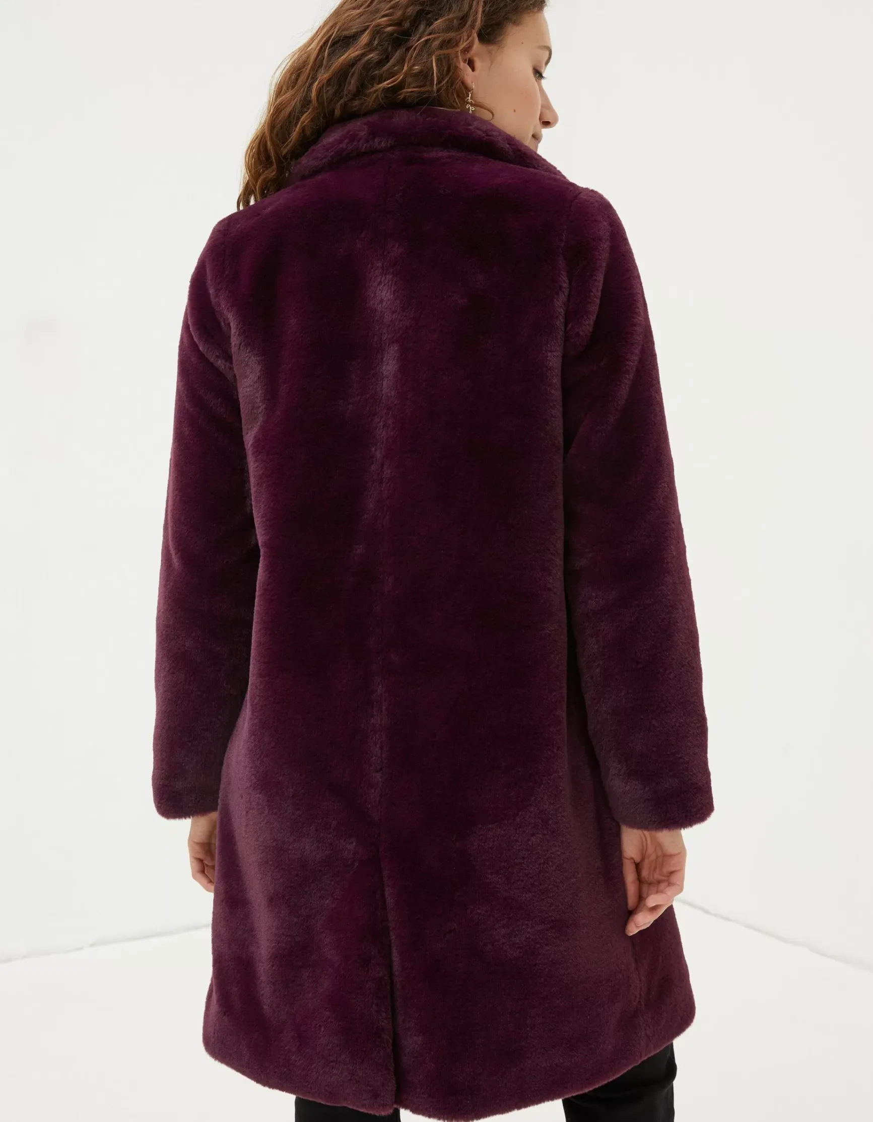 FatFace Freya Faux Fur Long Coat|Women Coats & Jackets