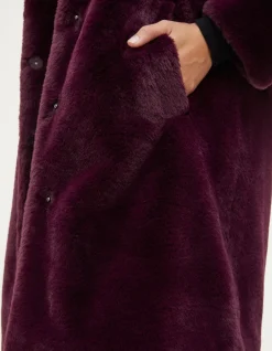 FatFace Freya Faux Fur Long Coat|Women Coats & Jackets