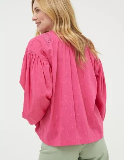 FatFace Freya Pink Lace Blouse|Women Shirts & Blouses