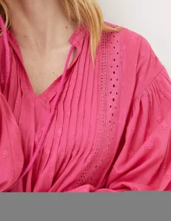 FatFace Freya Pink Lace Blouse|Women Shirts & Blouses