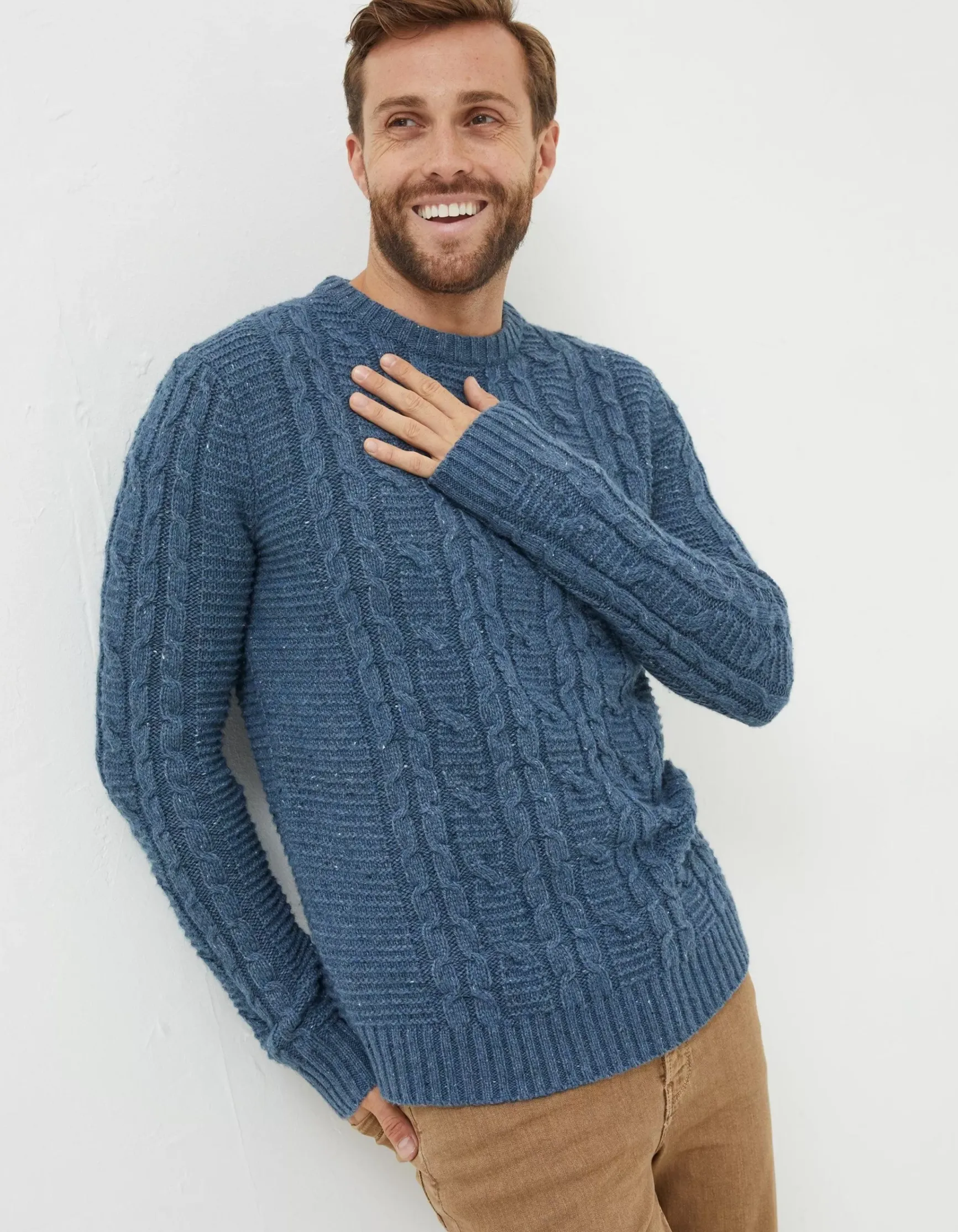 FatFace Funtley Cable Crew Jumper|Men View All