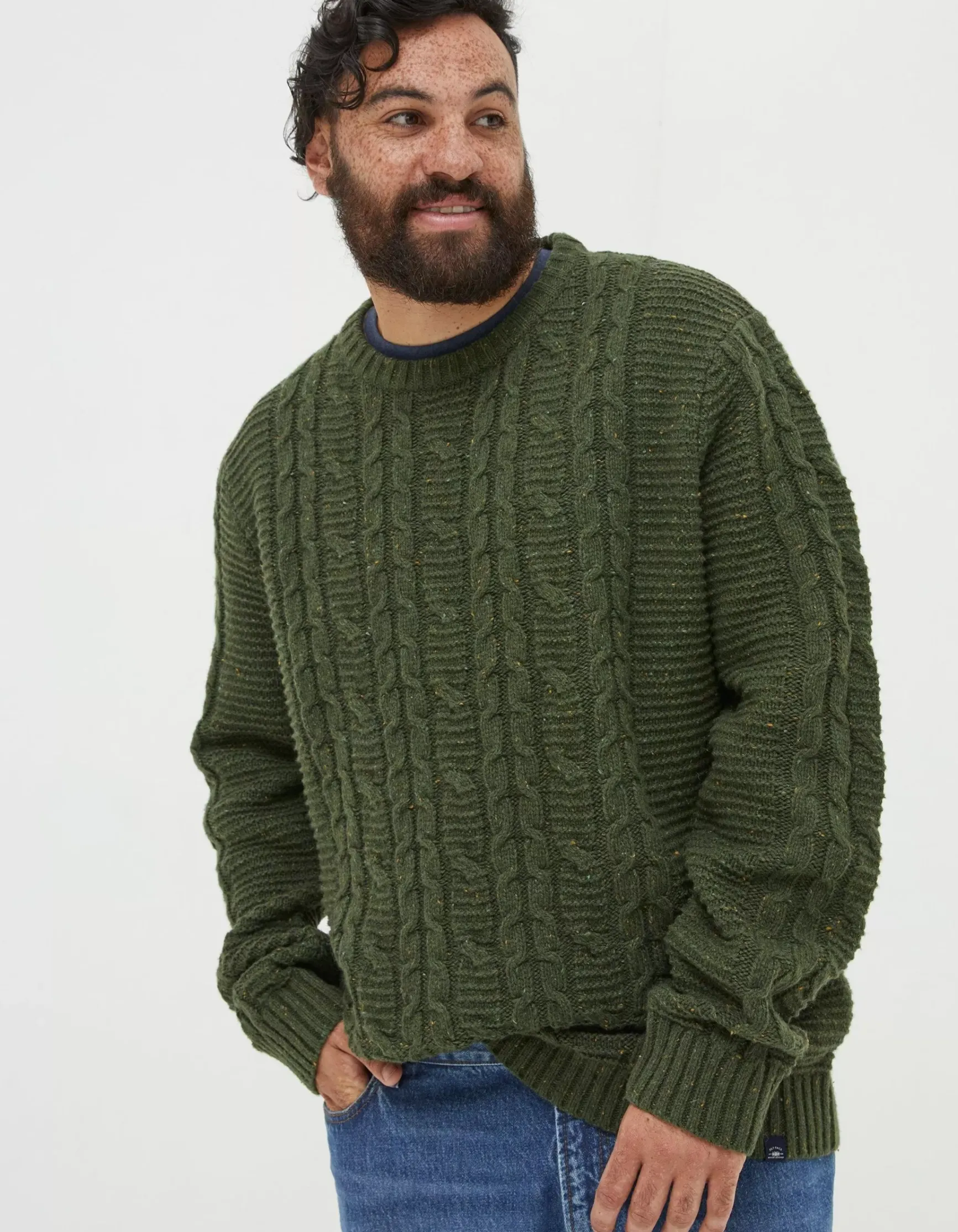 FatFace Funtley Cable Crew Jumper|Men View All