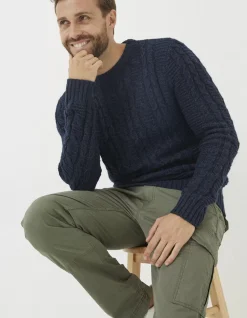 FatFace Funtley Cable Crew Jumper|Men Knitwear