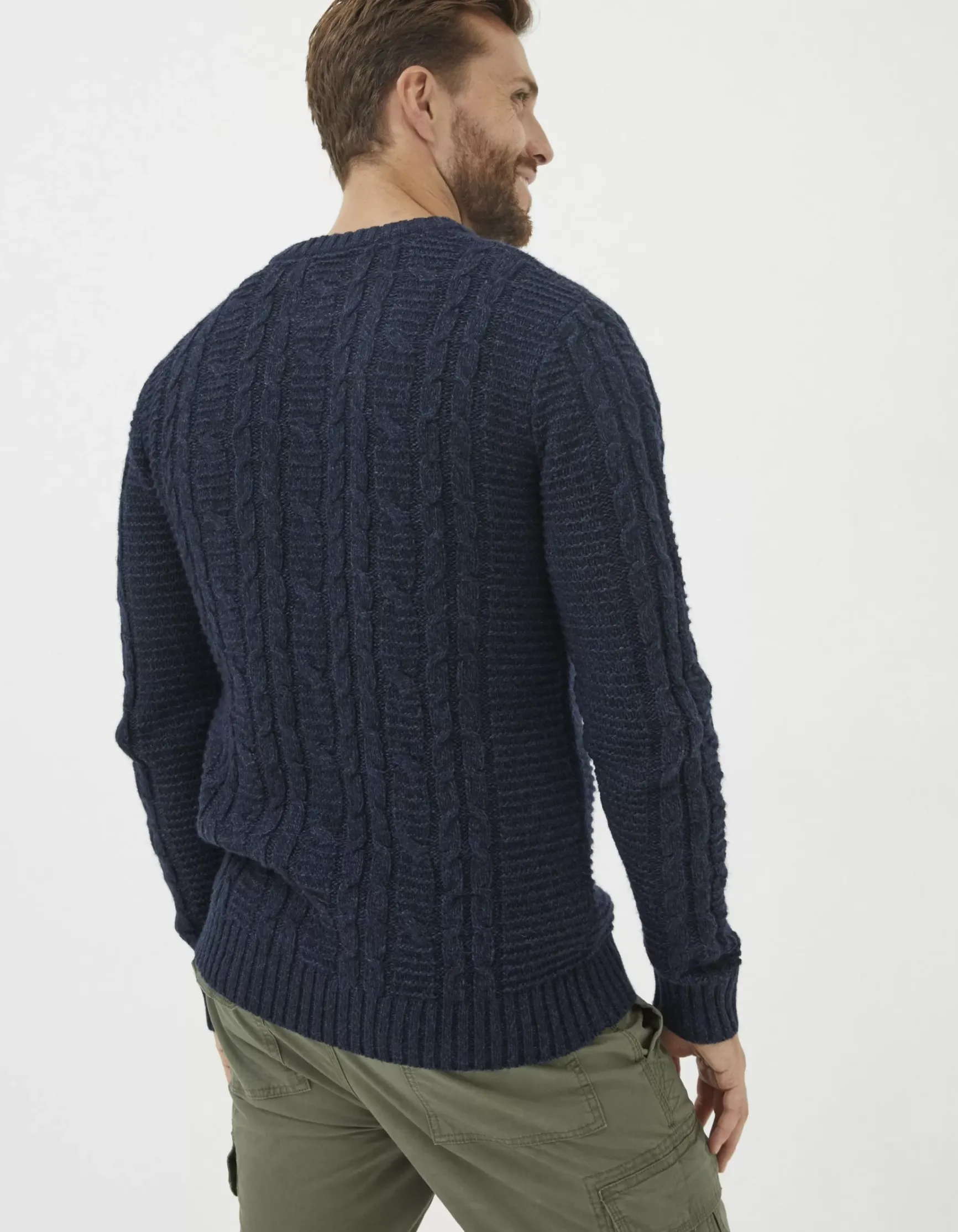 FatFace Funtley Cable Crew Jumper|Men Knitwear