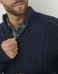 FatFace Funtley Cable Half Neck Jumper|Men Knitwear