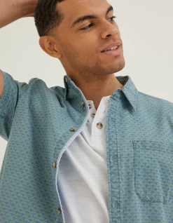 FatFace Geo Indigo Print Shirt|Men Shirts