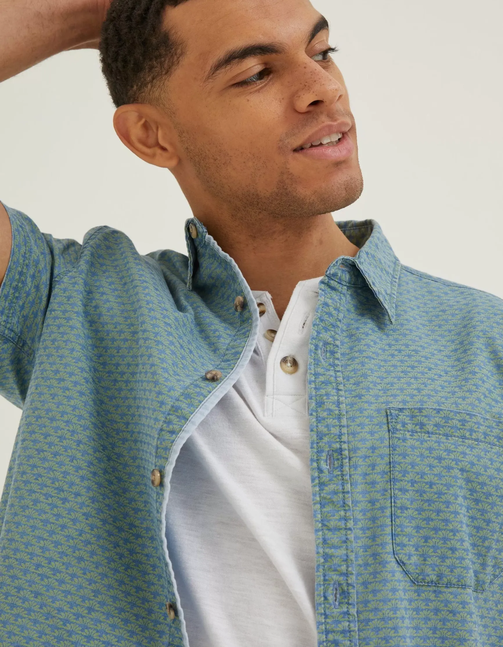 FatFace Geo Indigo Print Shirt|Men Shirts