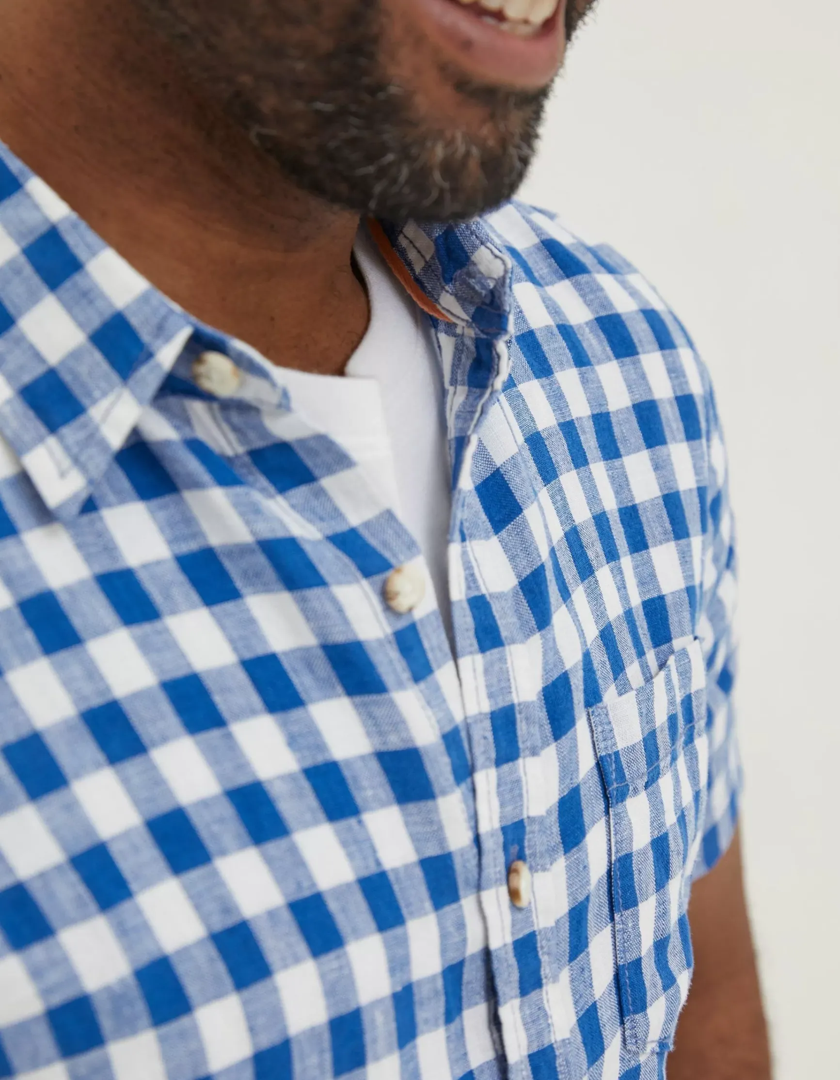 FatFace Gingham Linen Shirt|Men Shirts
