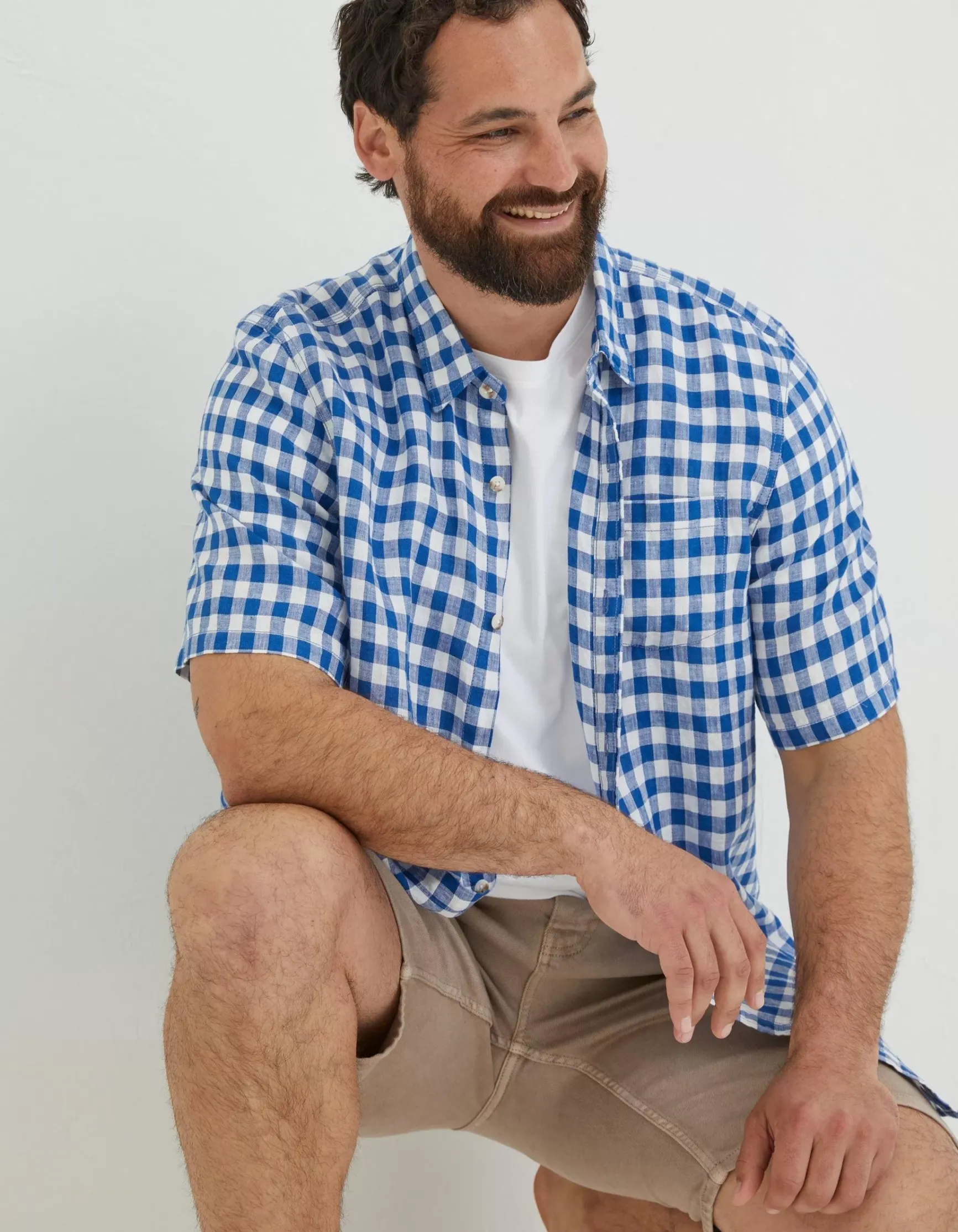 FatFace Gingham Linen Shirt|Men Shirts