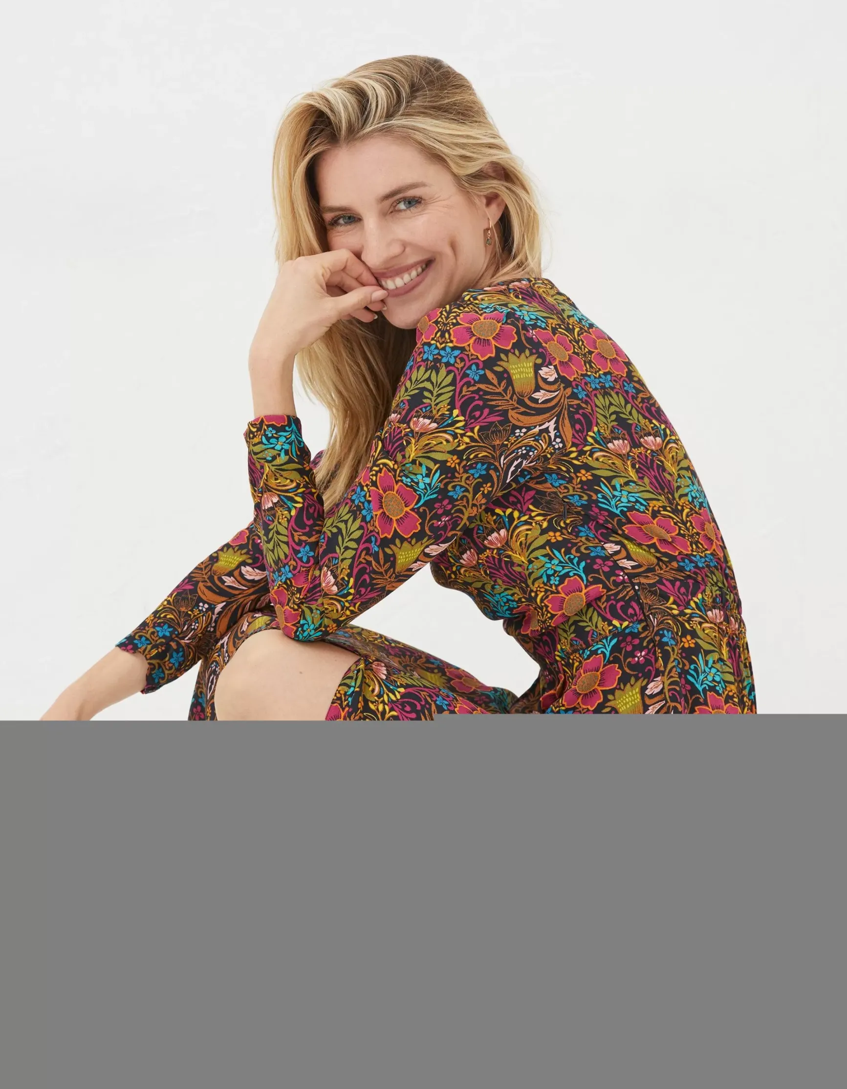 FatFace Haldon Art Floral Midi Dress|Women View All
