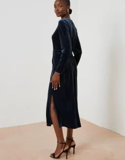 FatFace Haldon Velvet Midi Dress|Women Dresses