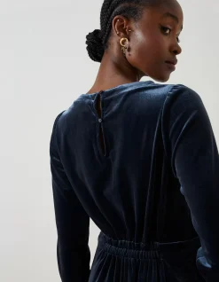 FatFace Haldon Velvet Midi Dress|Women Dresses