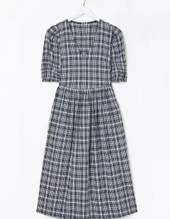 FatFace Hannah Puff Sleeve Check Midi Dress|Women Dresses