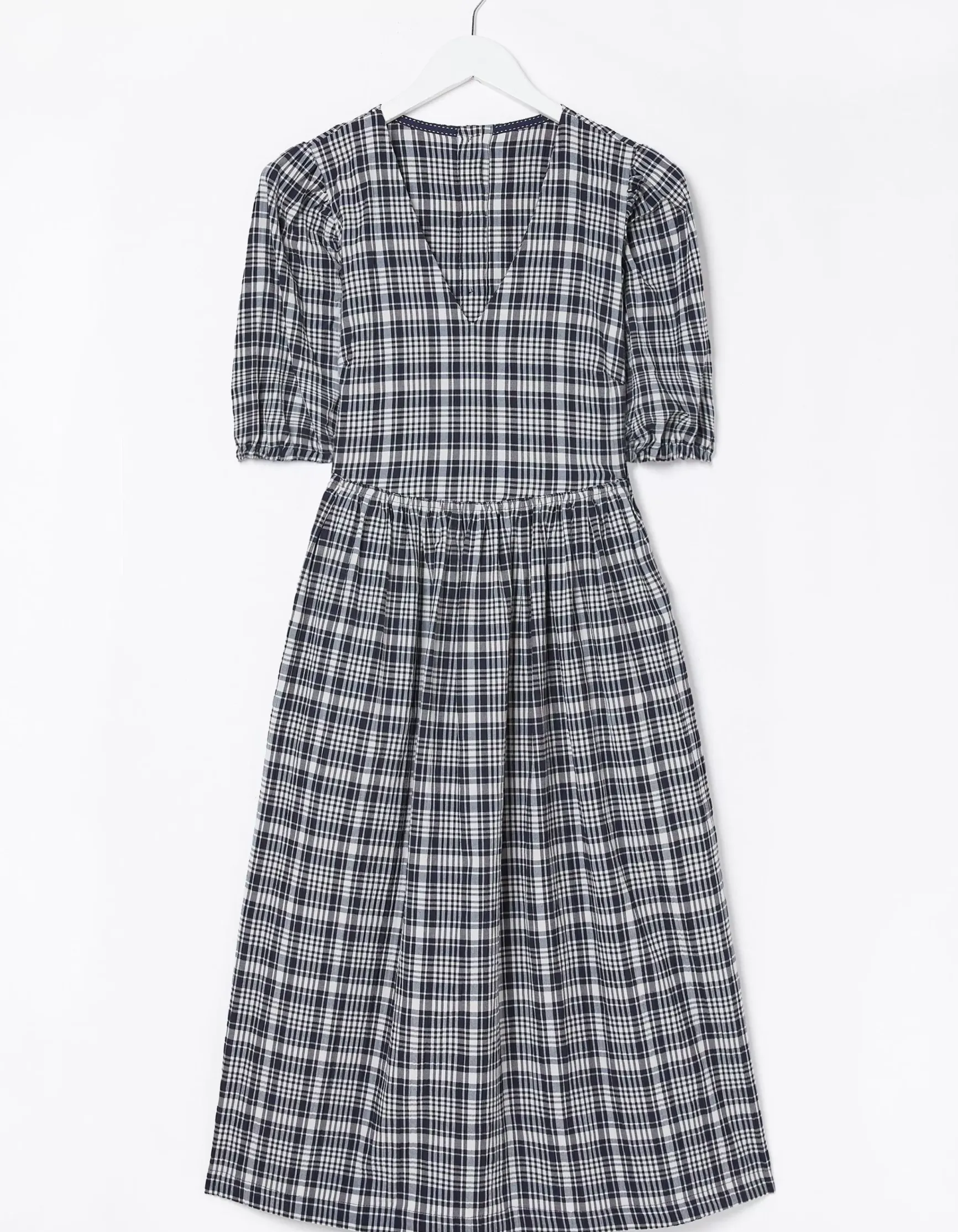 FatFace Hannah Puff Sleeve Check Midi Dress|Women Dresses