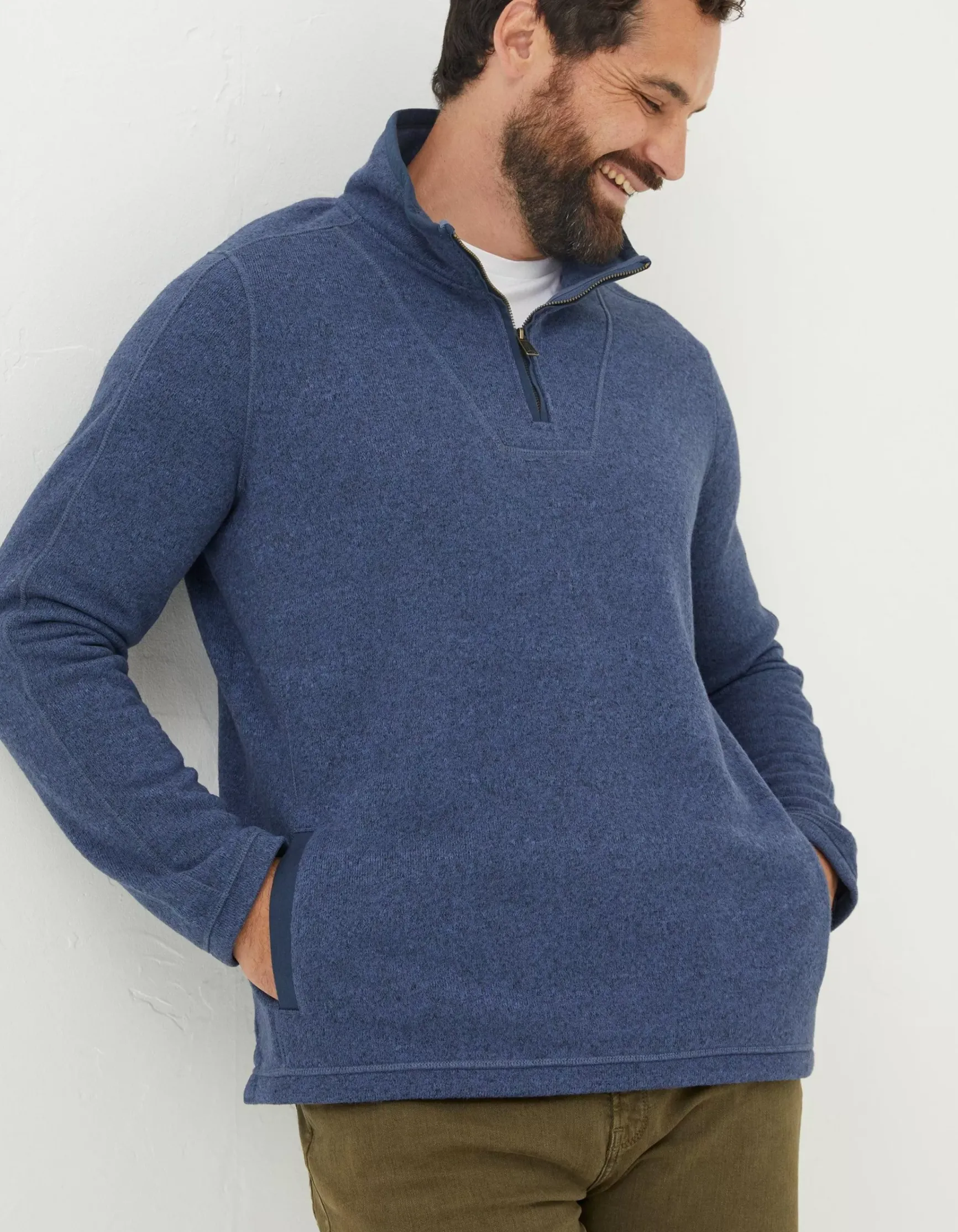 FatFace Haxby Fleece Half Neck Sweatshirt|Men Sweatshirts & Hoodies