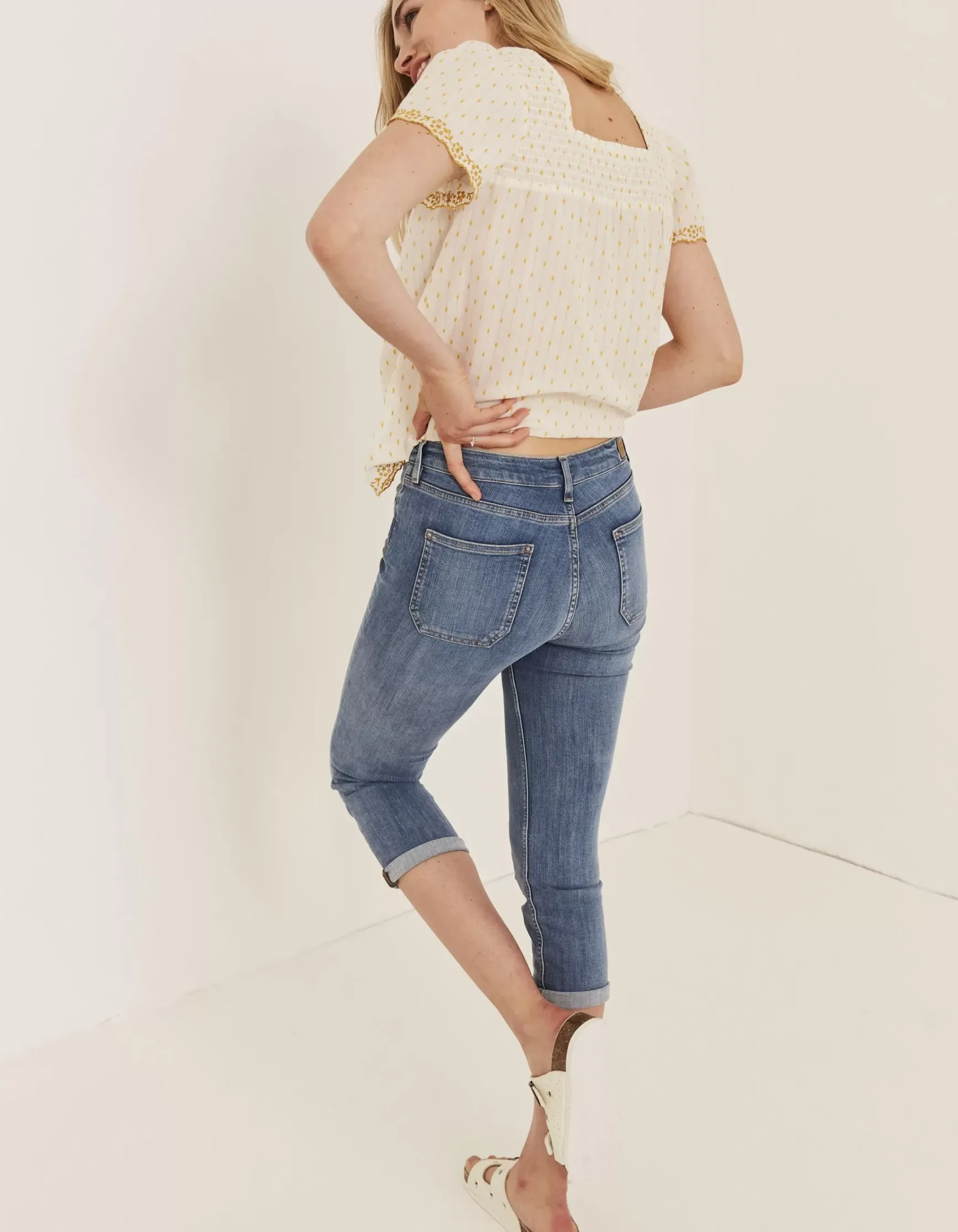 FatFace Hertford Skinny Denim Capri Crops|Women Trousers & Leggings