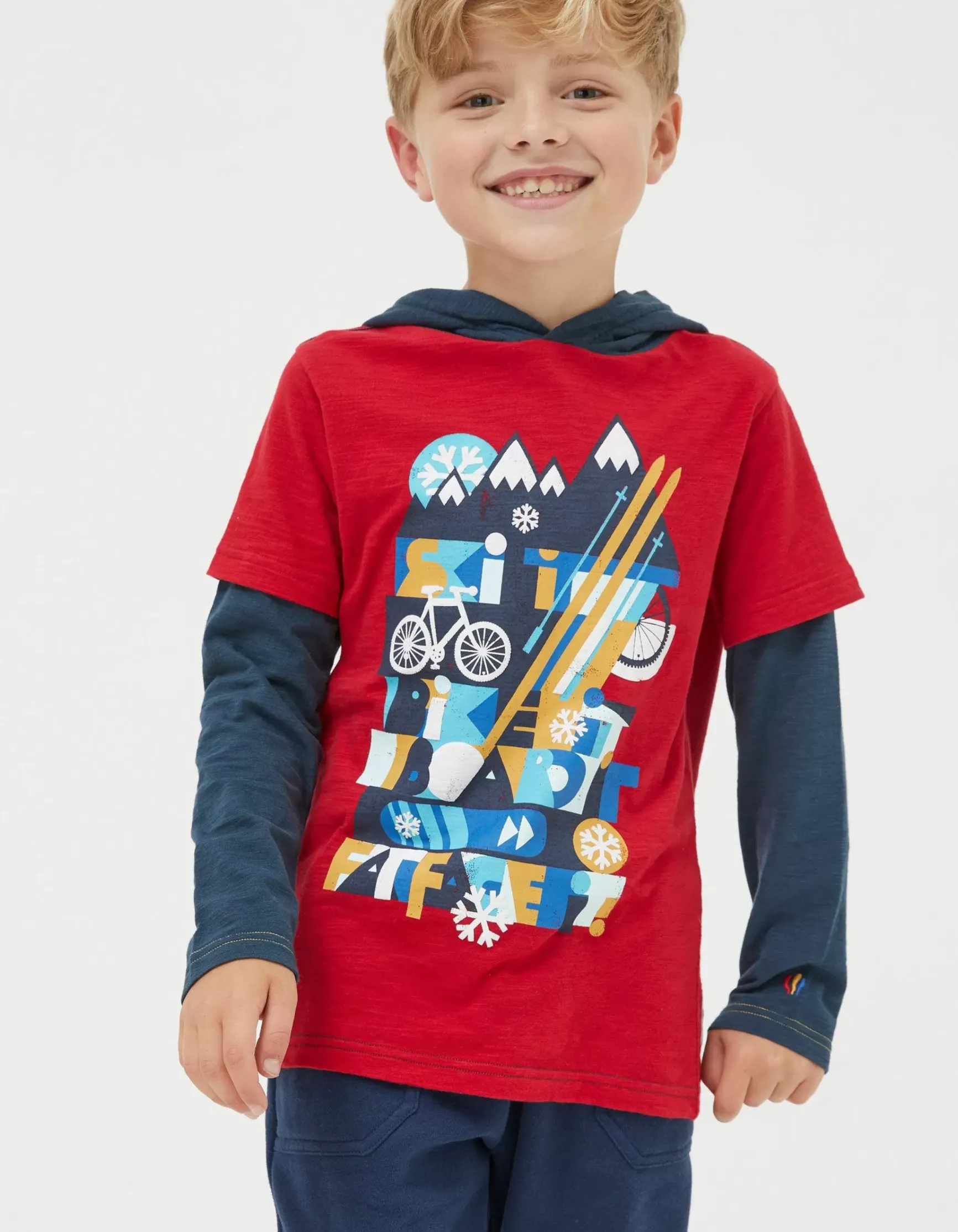 FatFace Hooded Ski Graphic T-Shirt|Boys View All