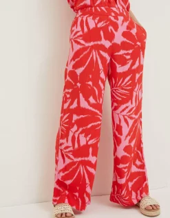 FatFace Ikat Leaves Palazzo Trousers|Women Trousers & Leggings