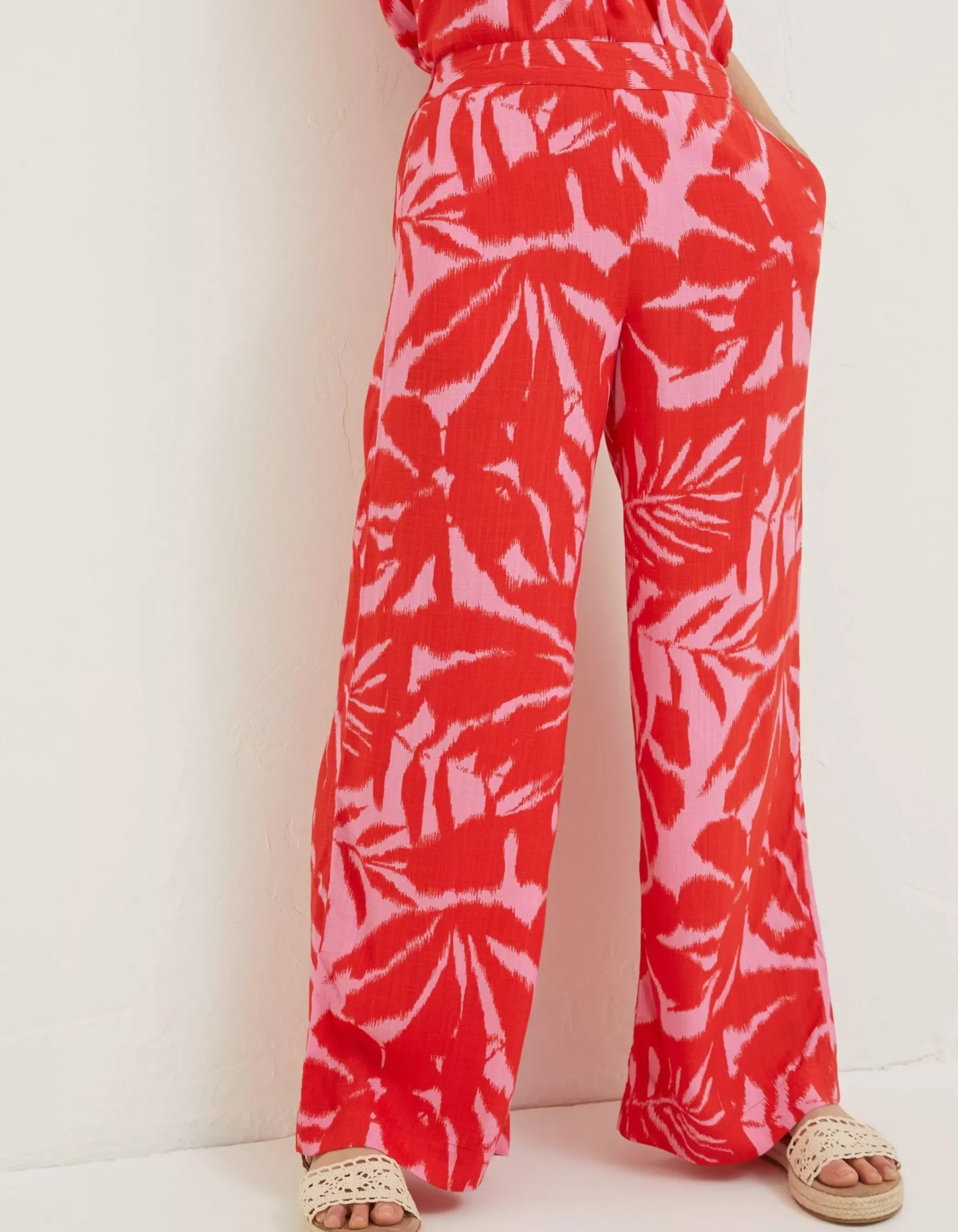 FatFace Ikat Leaves Palazzo Trousers|Women Trousers & Leggings