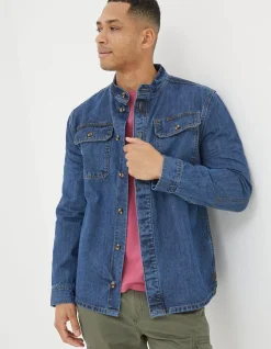 FatFace Indigo Denim Grandad Shirt|Men View All