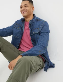 FatFace Indigo Denim Grandad Shirt|Men View All