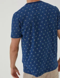 FatFace Indigo Geo Print T Shirt|Men T-Shirts