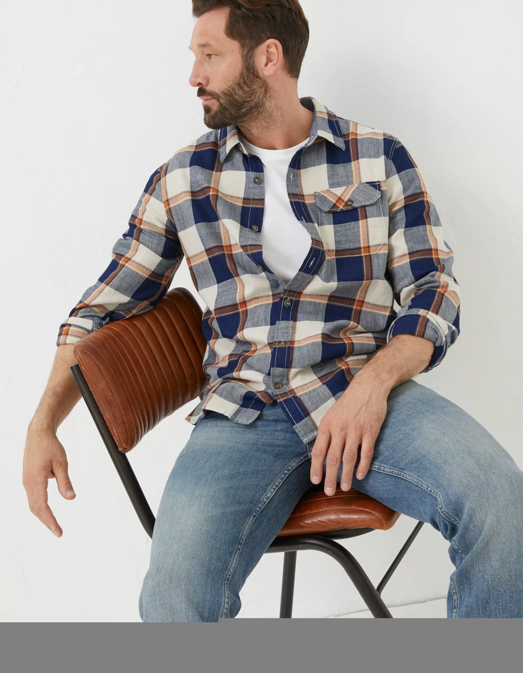 FatFace Indigo Grid Check Shirt|Men Shirts