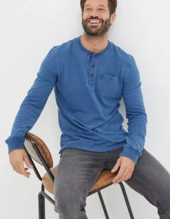 FatFace Indigo Henley T-Shirt|Men View All