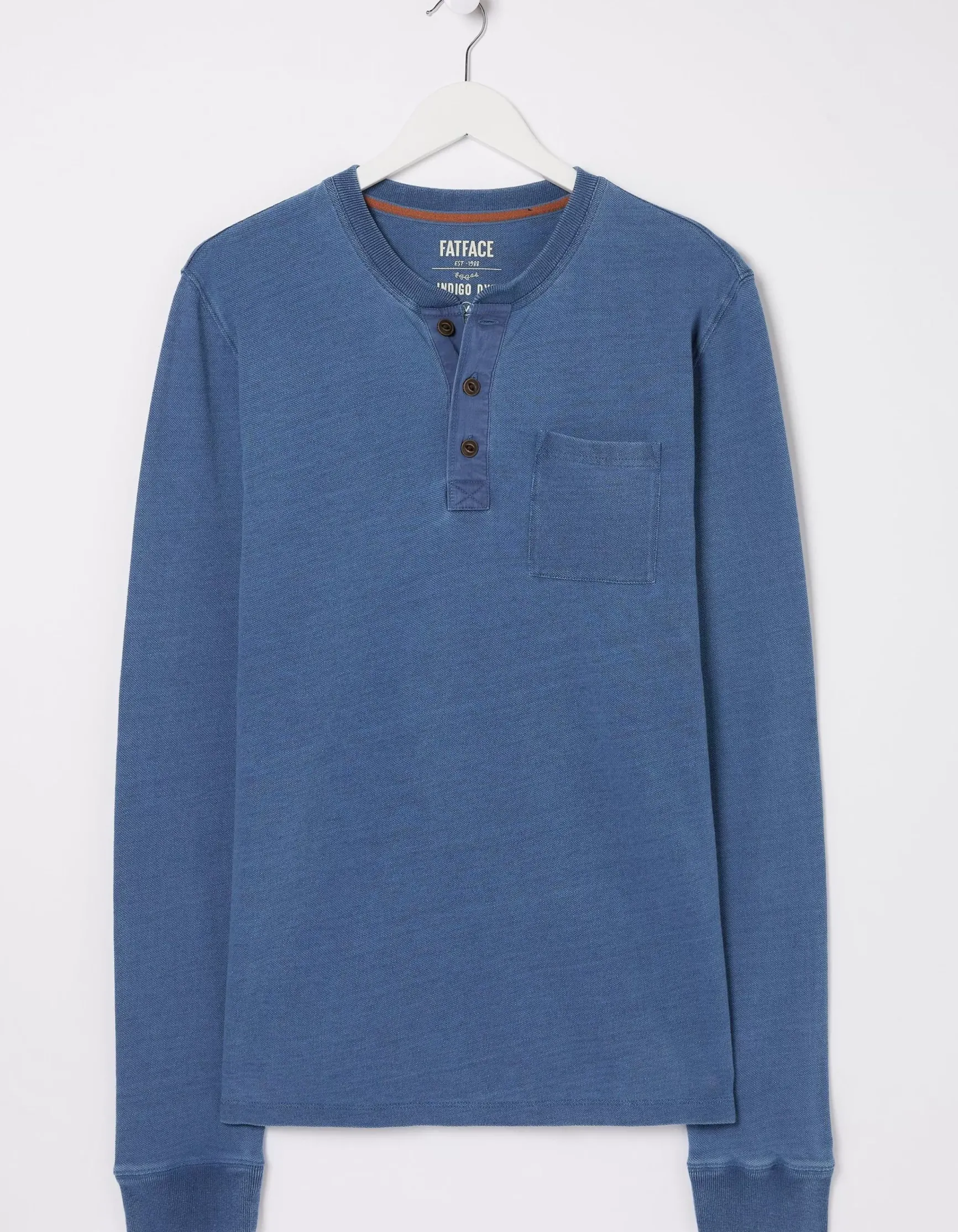 FatFace Indigo Henley T-Shirt|Men View All