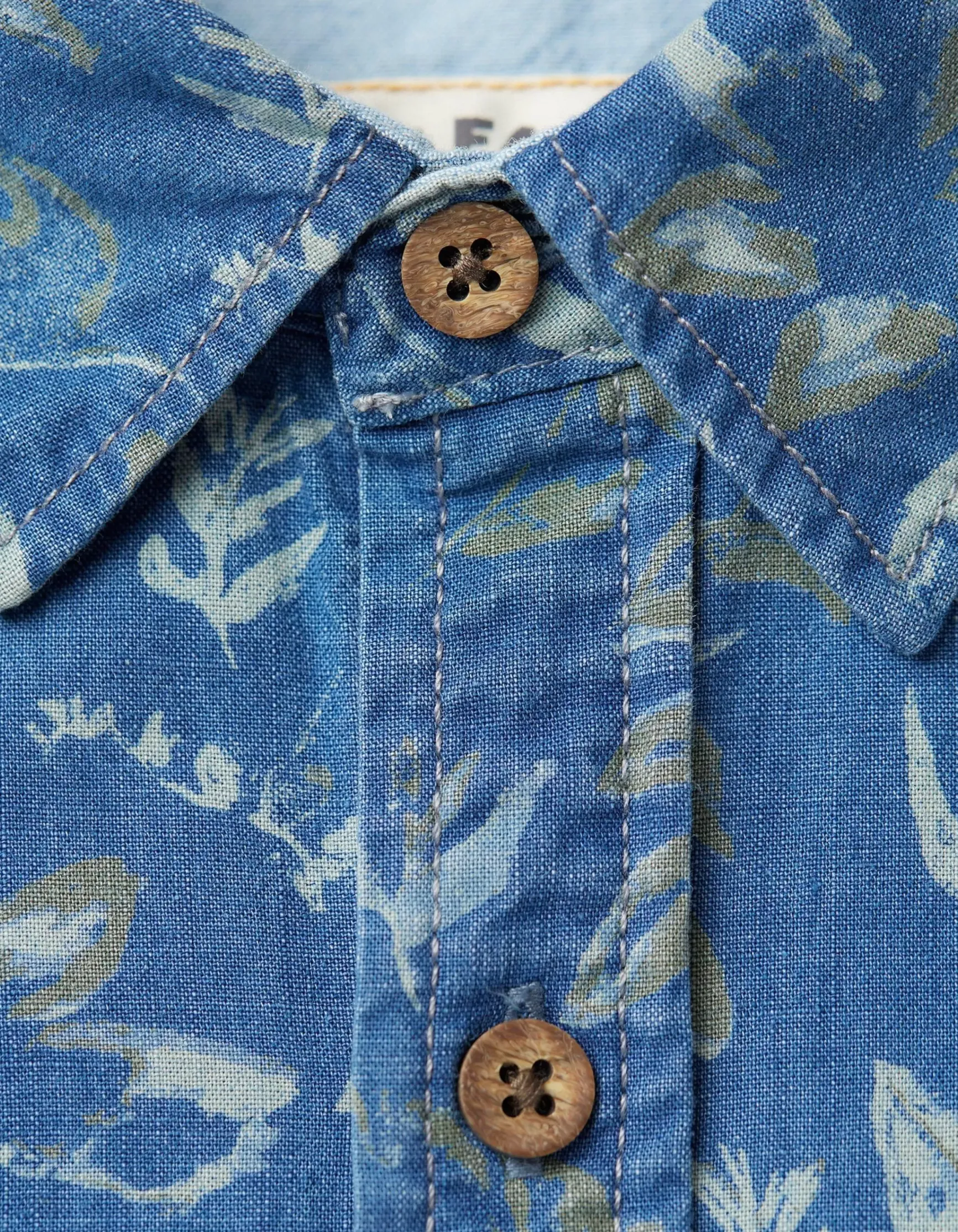FatFace Indigo Leaf Print Shirt|Men View All