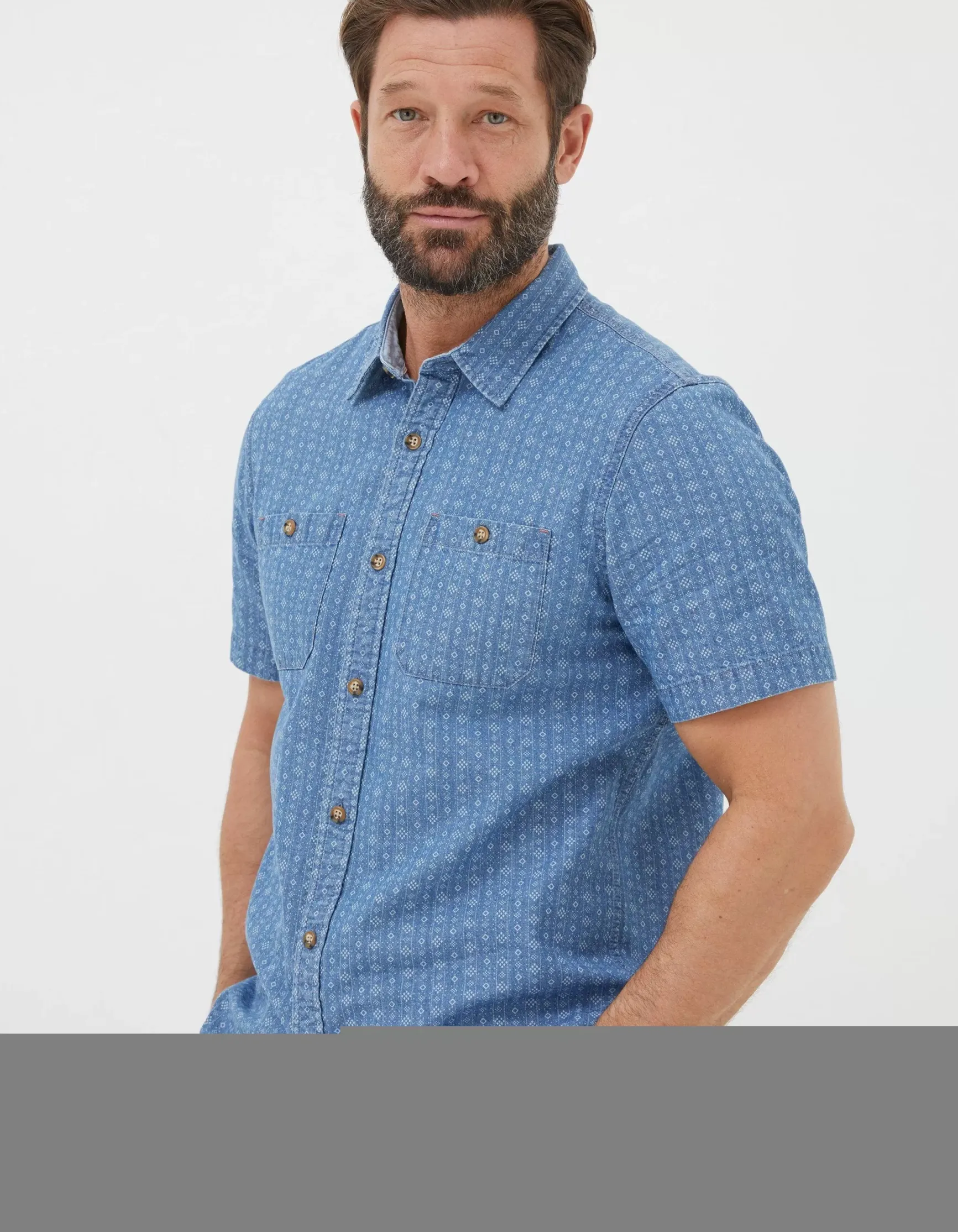 FatFace Indigo Print Shirt|Men View All