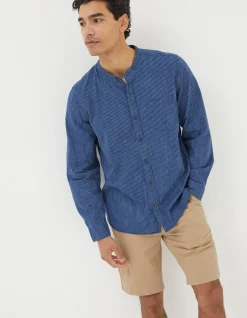 FatFace Indigo Stripe Grandad Shirt|Men View All