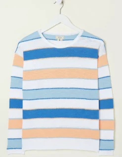 FatFace Isobella Cotton Linen Stripe Jumper|Women Knitwear