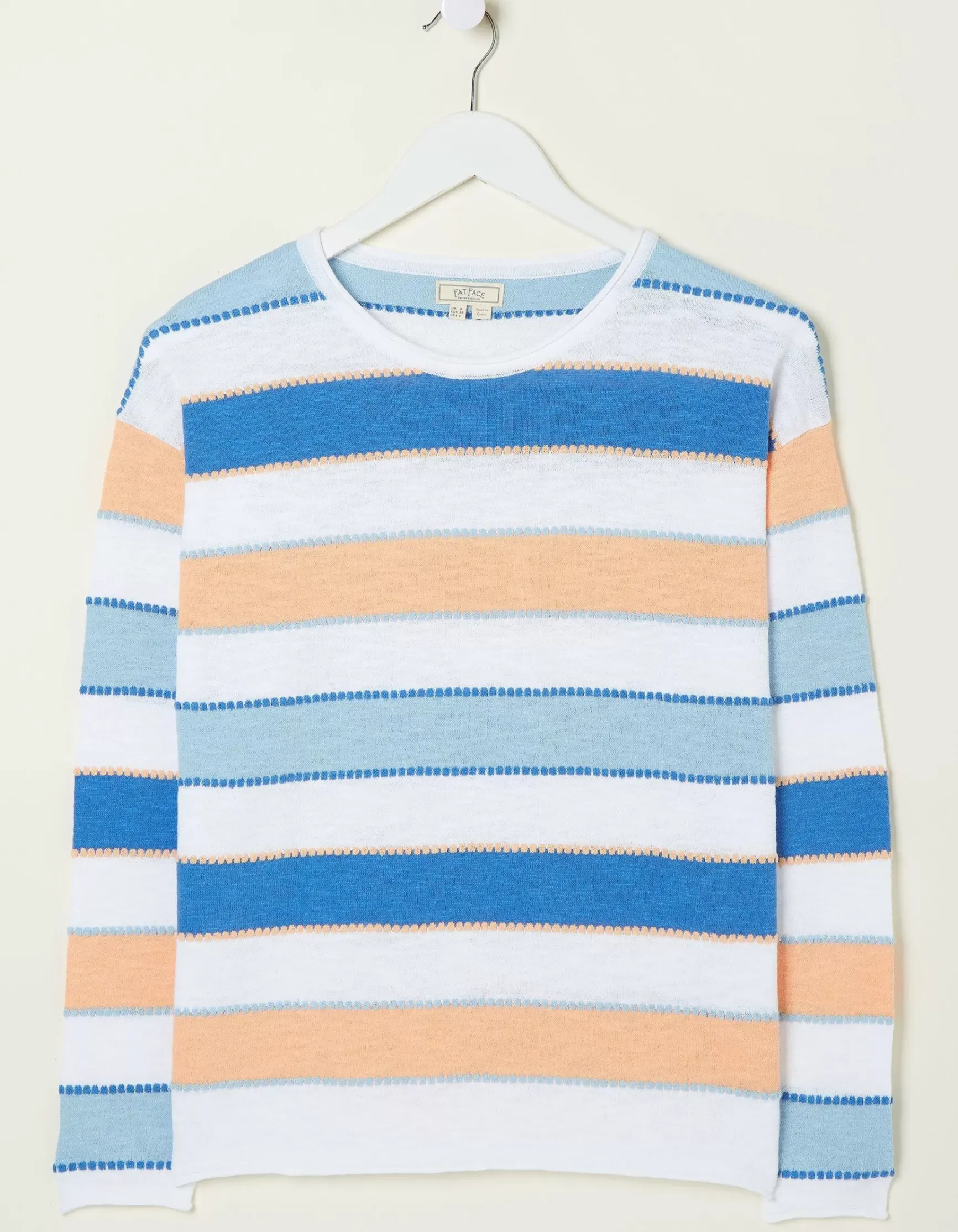FatFace Isobella Cotton Linen Stripe Jumper|Women Knitwear