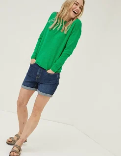 FatFace Isobella Linen Blend Button Back Jumper|Women Knitwear
