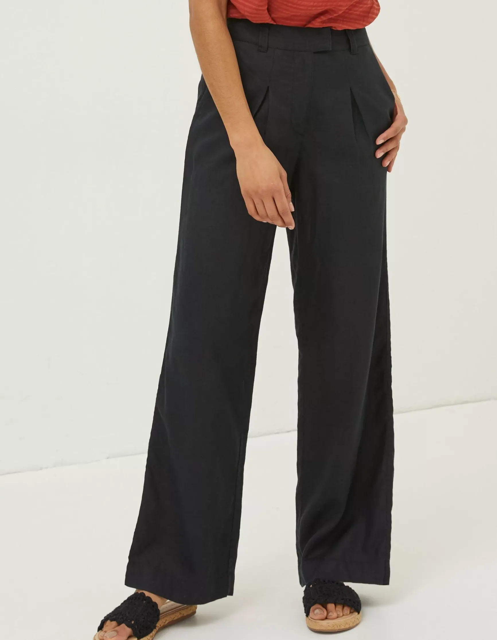 FatFace Ives Wide Leg Linen Trousers|Women Trousers & Leggings