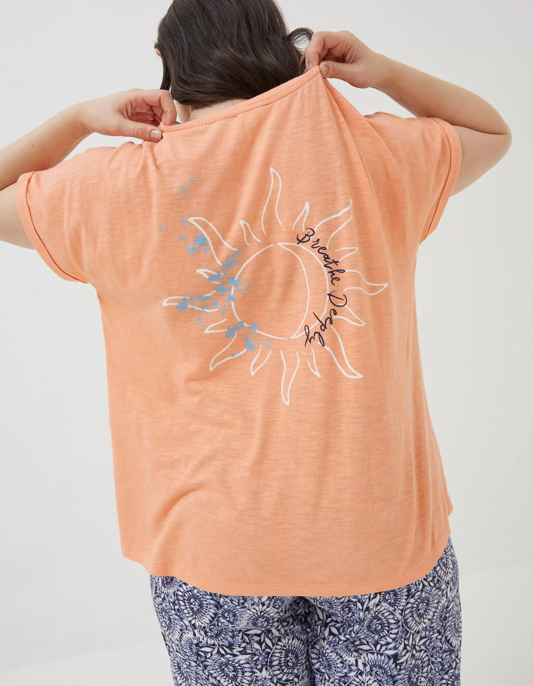 FatFace Ivy Breathe Deeply Graphic T-Shirt|Women Tops & T-Shirts
