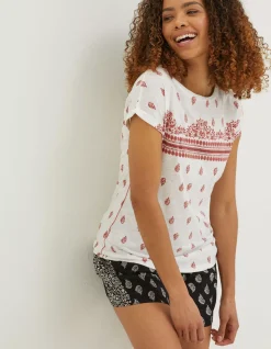 FatFace Ivy Woodblock Geo T-Shirt|Women Tops & T-Shirts
