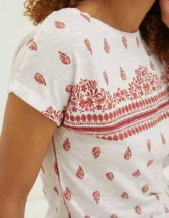FatFace Ivy Woodblock Geo T-Shirt|Women Tops & T-Shirts