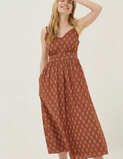 FatFace Jayden Woodblock Midi Dress|Women Dresses