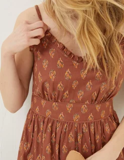 FatFace Jayden Woodblock Midi Dress|Women Dresses