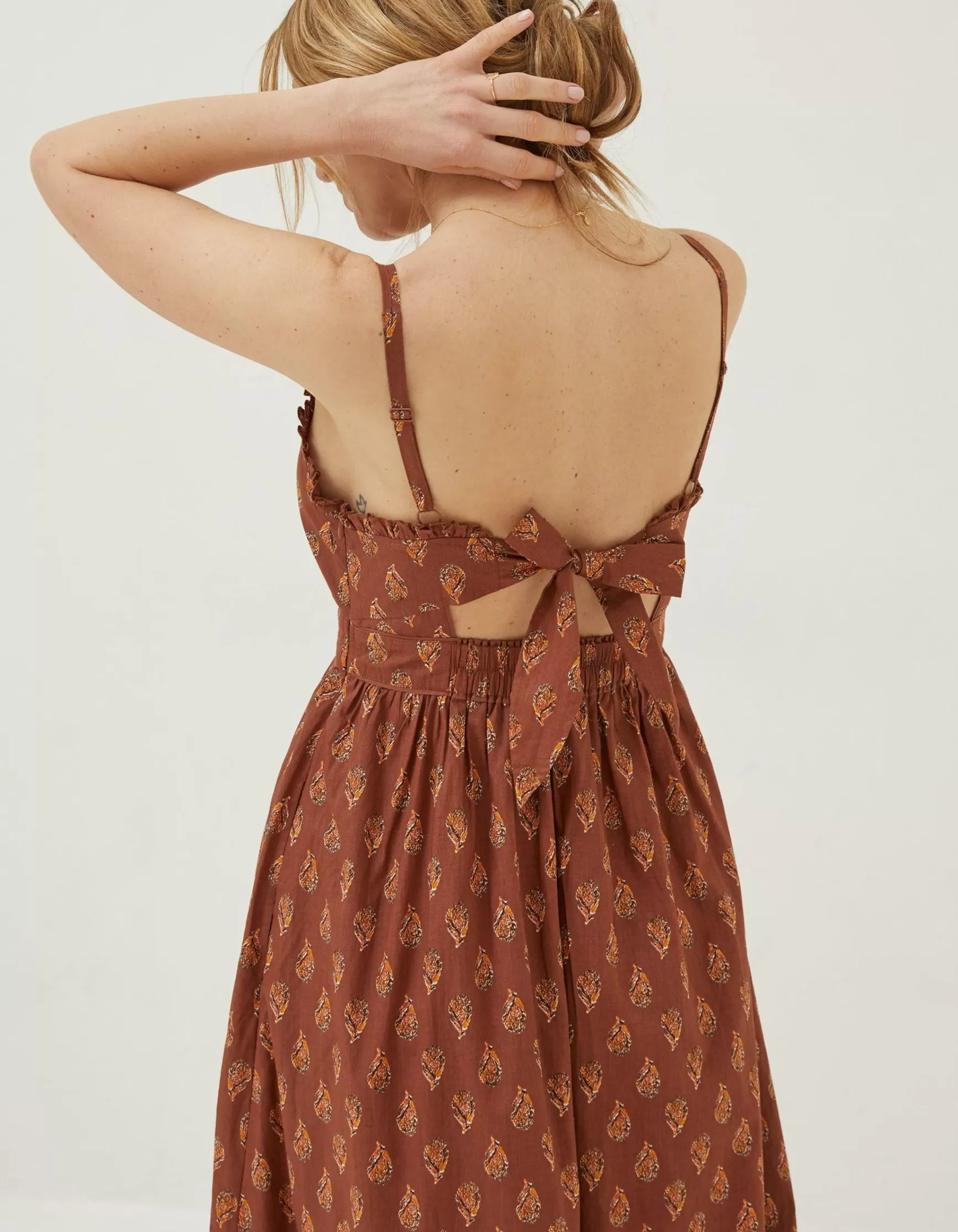 FatFace Jayden Woodblock Midi Dress|Women Dresses