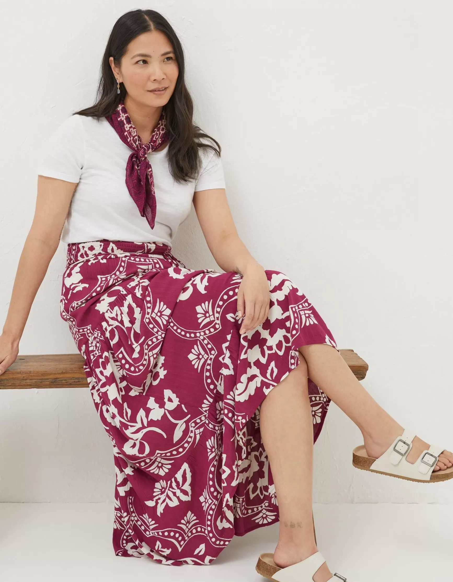 FatFace Jayla Wallpaper Floral Maxi Skirt|Women View All