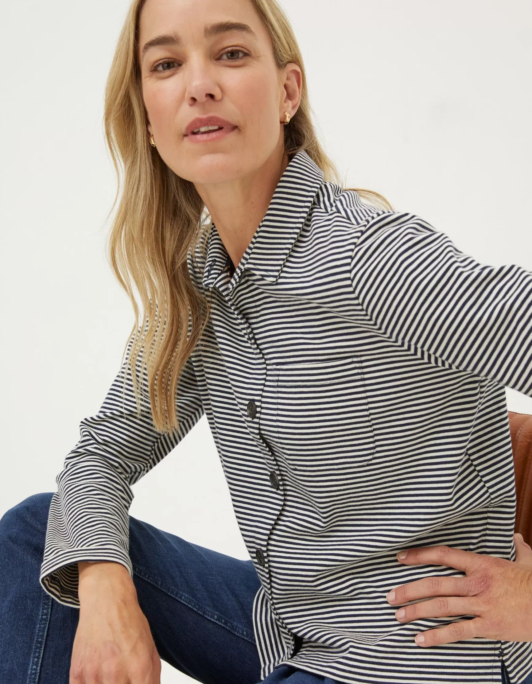 FatFace Jess Stripe Jersey Shirt|Women Tops & T-Shirts