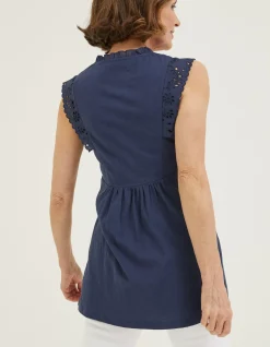 FatFace Jessica Embroidered Tunic Top|Women Tops & T-Shirts