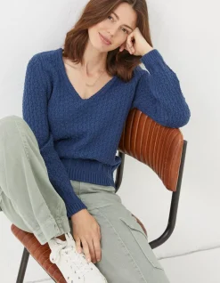 FatFace Josie V Neck Jumper|Women Knitwear