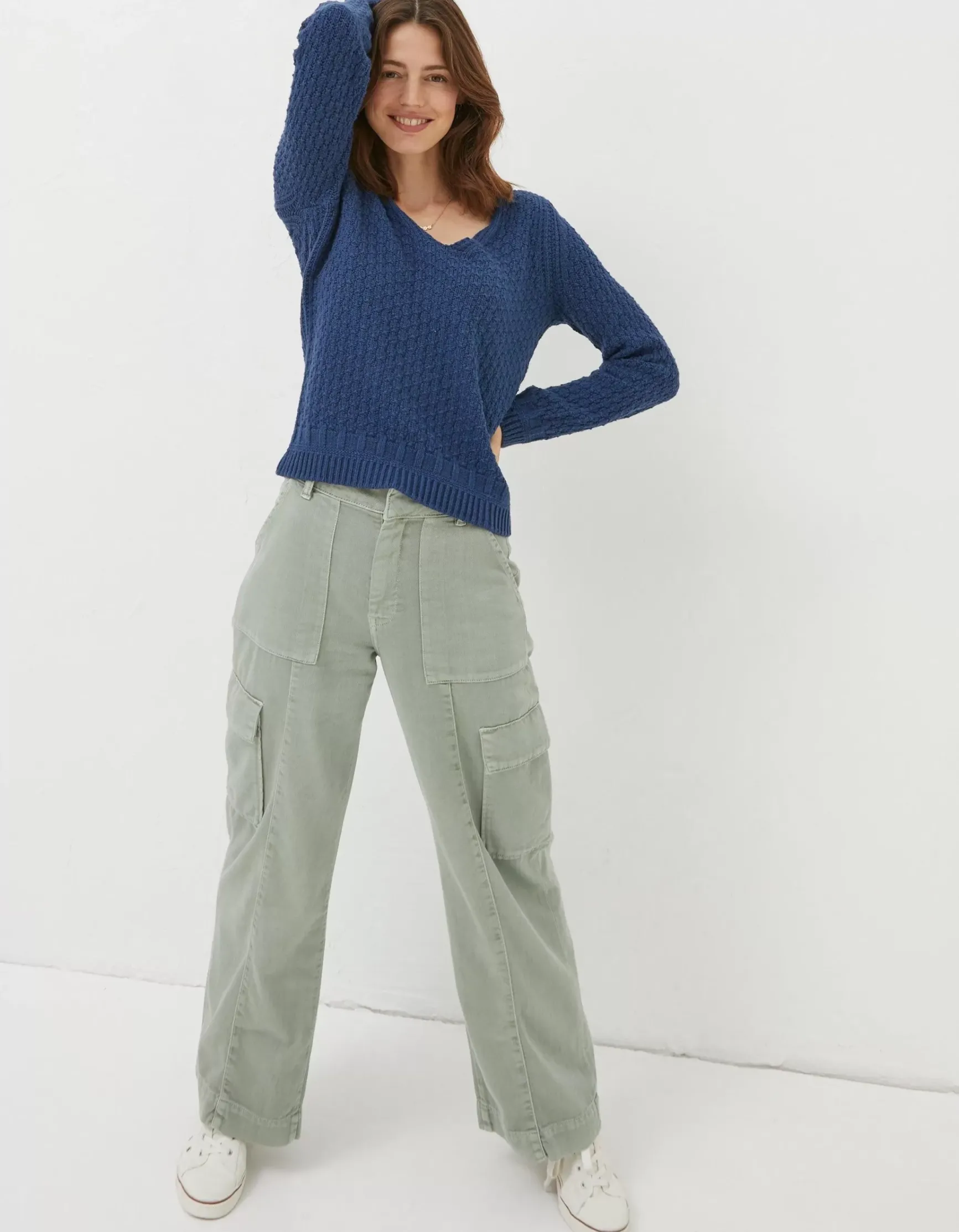 FatFace Josie V Neck Jumper|Women Knitwear