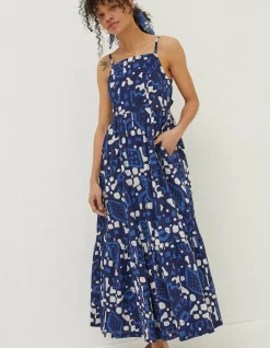 FatFace Julien Geo Batik Midi Dress|Women Dresses