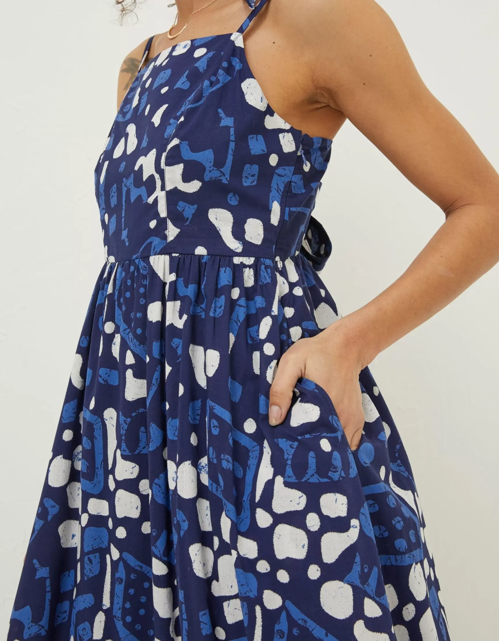FatFace Julien Geo Batik Midi Dress|Women Dresses