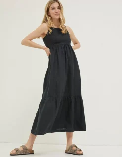 FatFace Julien Tie Back Linen Midi Dress|Women Dresses